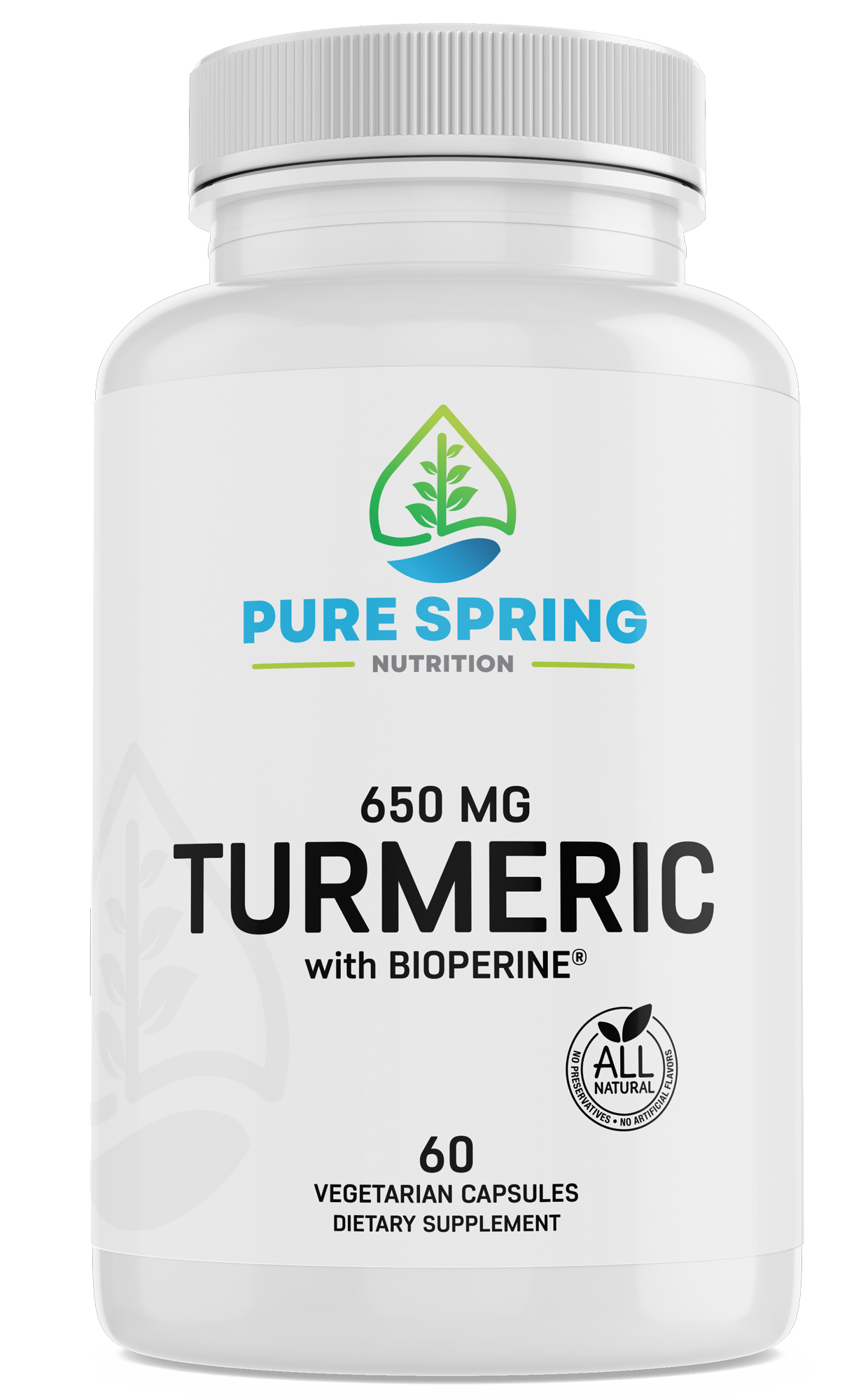 Tumeric With Bioperine Turmeric with BioPerine - 650mg – Pure Spring Nutrition